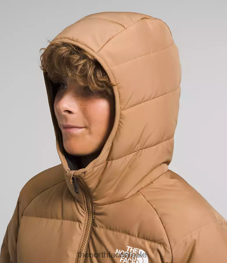 kinderen omkeerbare North-down jas met capuchon The North Face P464ZN819 kleding amandelboter