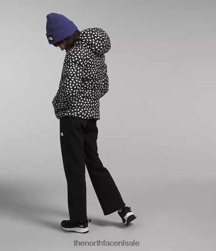 kinderen omkeerbare North-down jas met capuchon The North Face P464ZN906 kleding tnf zwarte tnf mini-toss-print