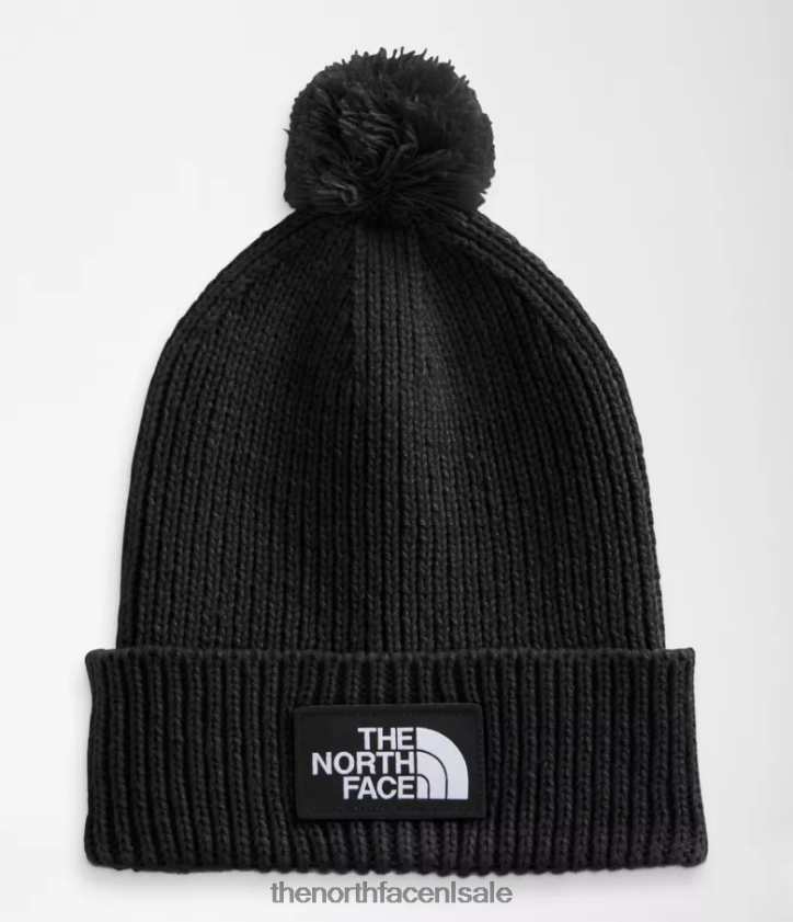 unisex Box-pomponmuts met tnf-logo The North Face P464ZN1082 accessoire tn zwart