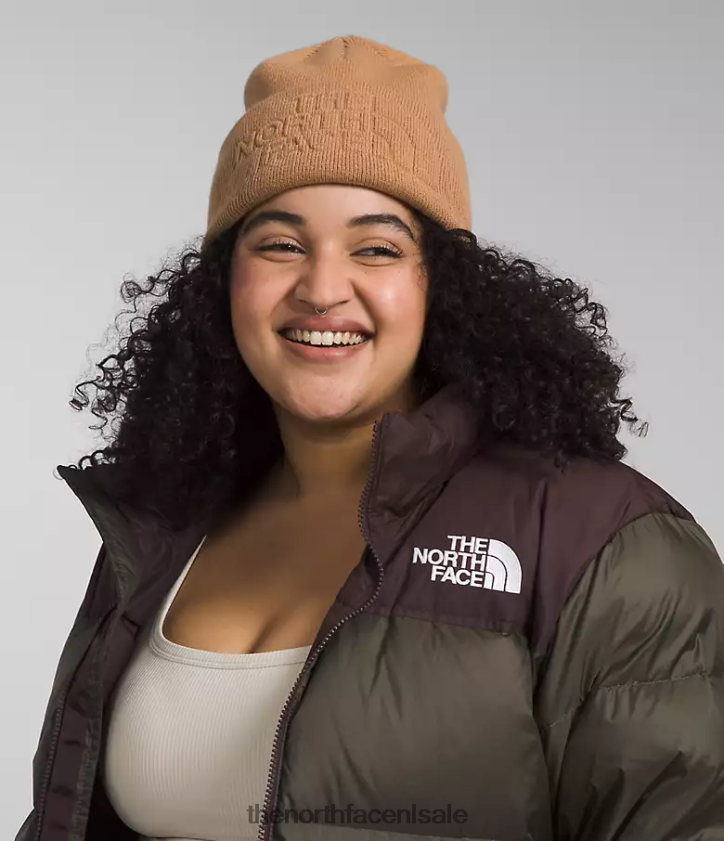 unisex Stedelijke muts met reliëf The North Face P464ZN1138 accessoire amandelboter