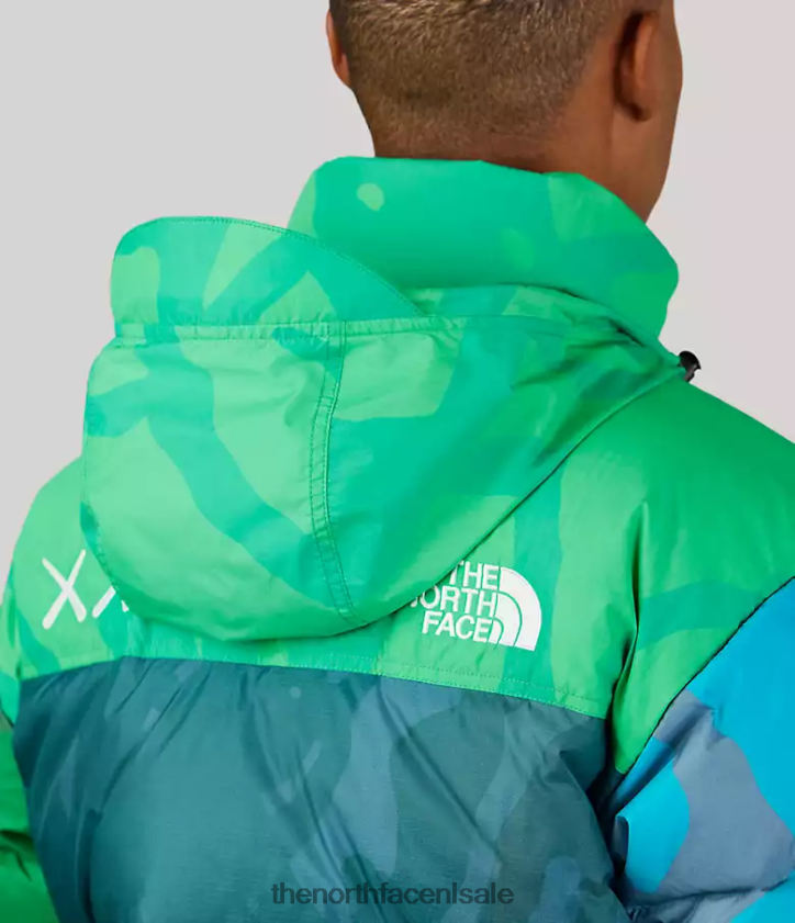 unisex Tnf x Kaws retro nuptse jas uit 1996 The North Face P464ZN591 kleding kw veiligheidsgroene nuptse print