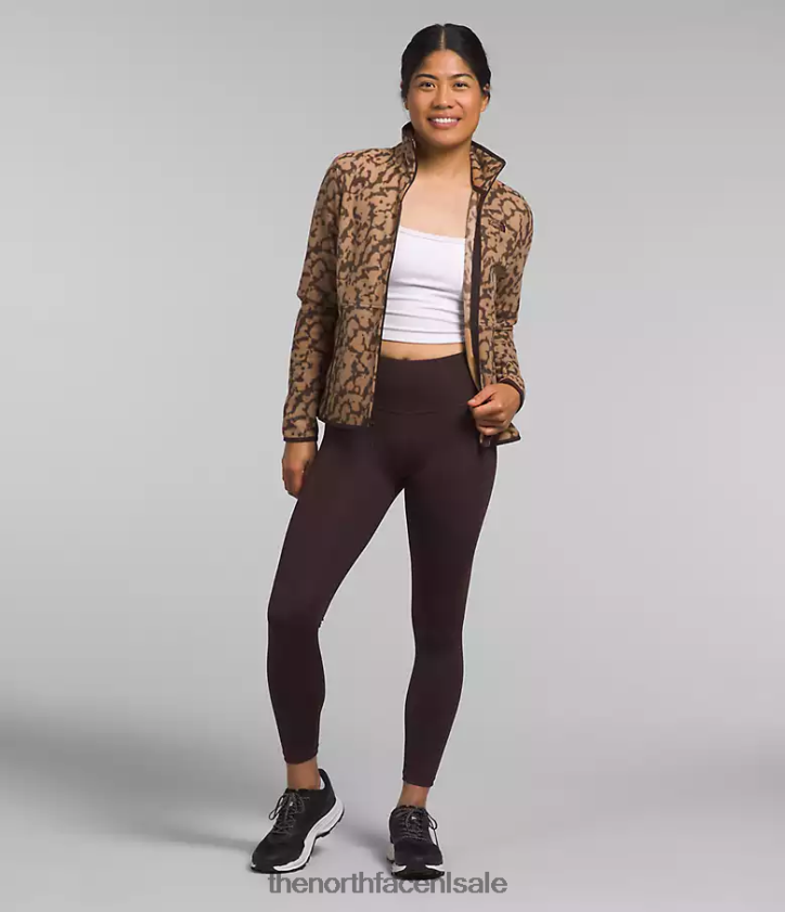 vrouwen Alpine Polartec 100-jas The North Face P464ZN442 kleding grafische kleurstofprint met amandelboter