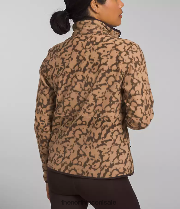 vrouwen Alpine Polartec 100-jas The North Face P464ZN442 kleding grafische kleurstofprint met amandelboter