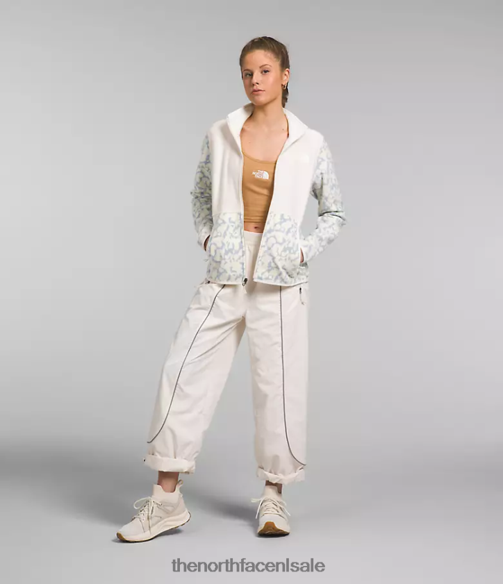 vrouwen Alpine Polartec 100-jas The North Face P464ZN445 kleding stoffige maagdenpalm grafische kleurstofprint/gardenia wit