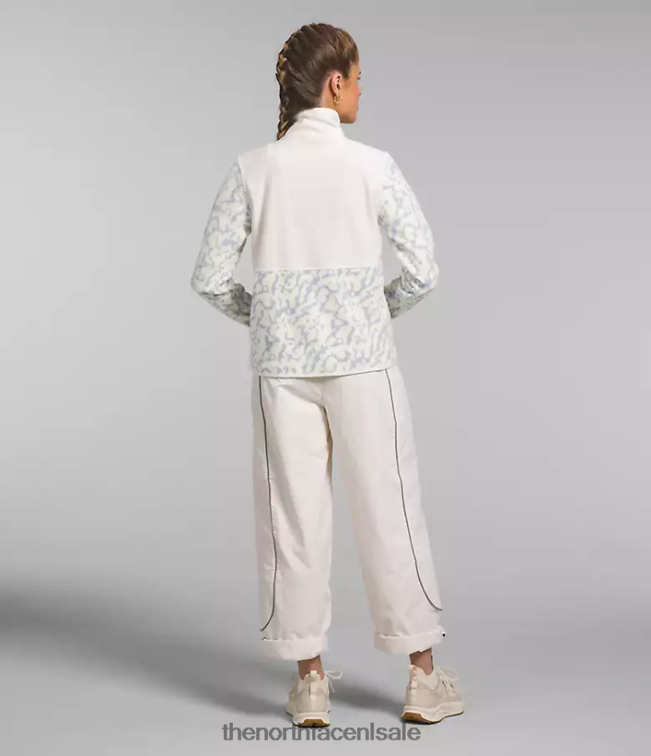 vrouwen Alpine Polartec 100-jas The North Face P464ZN445 kleding stoffige maagdenpalm grafische kleurstofprint/gardenia wit