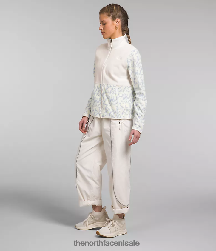 vrouwen Alpine Polartec 100-jas The North Face P464ZN445 kleding stoffige maagdenpalm grafische kleurstofprint/gardenia wit