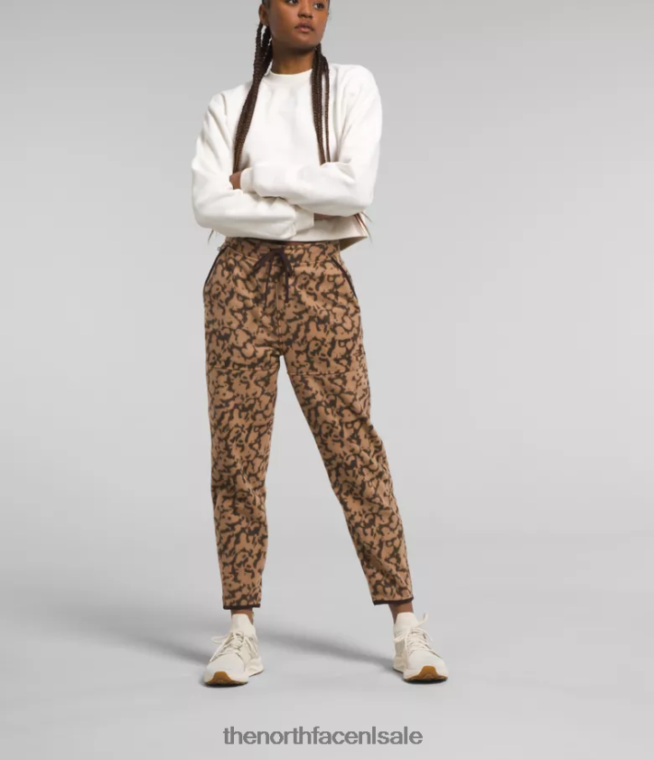 vrouwen Alpine polartec 100 broek The North Face P464ZN844 kleding grafische kleurstofprint met amandelboter