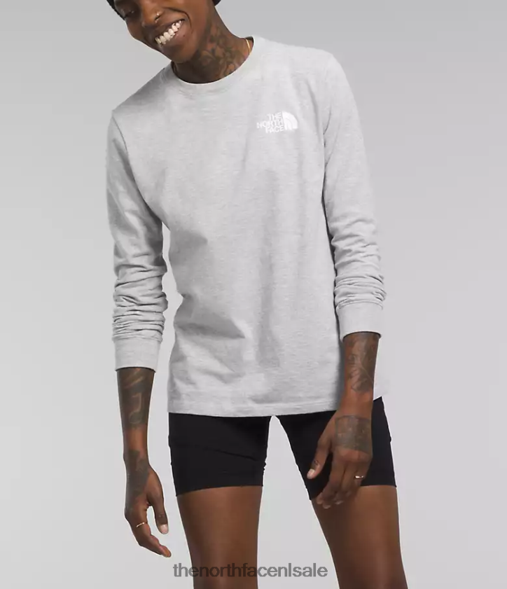 vrouwen Box NSE T-shirt met lange mouwen The North Face P464ZN679 kleding tnf lichtgrijs gemêleerd