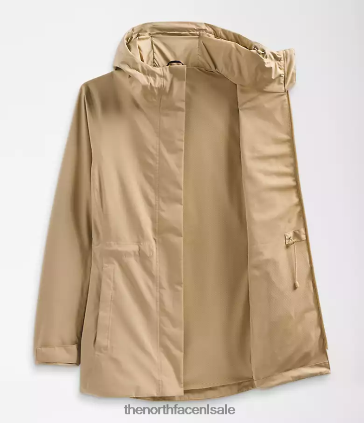 vrouwen City Breeze regenjas The North Face P464ZN1228 kleding kaki steen