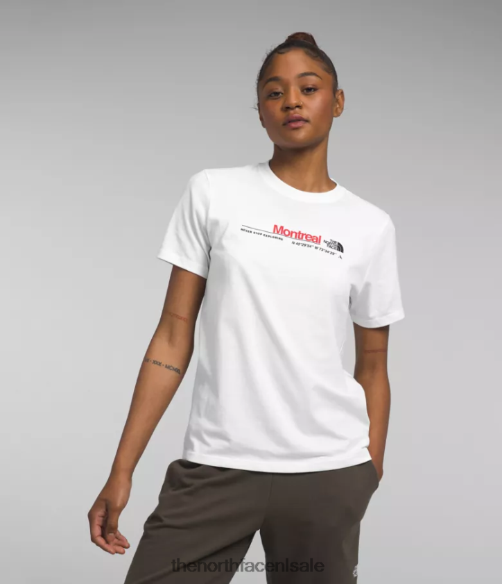 vrouwen City-T-shirt met korte mouwen The North Face P464ZN1292 kleding tnf wit/montreal