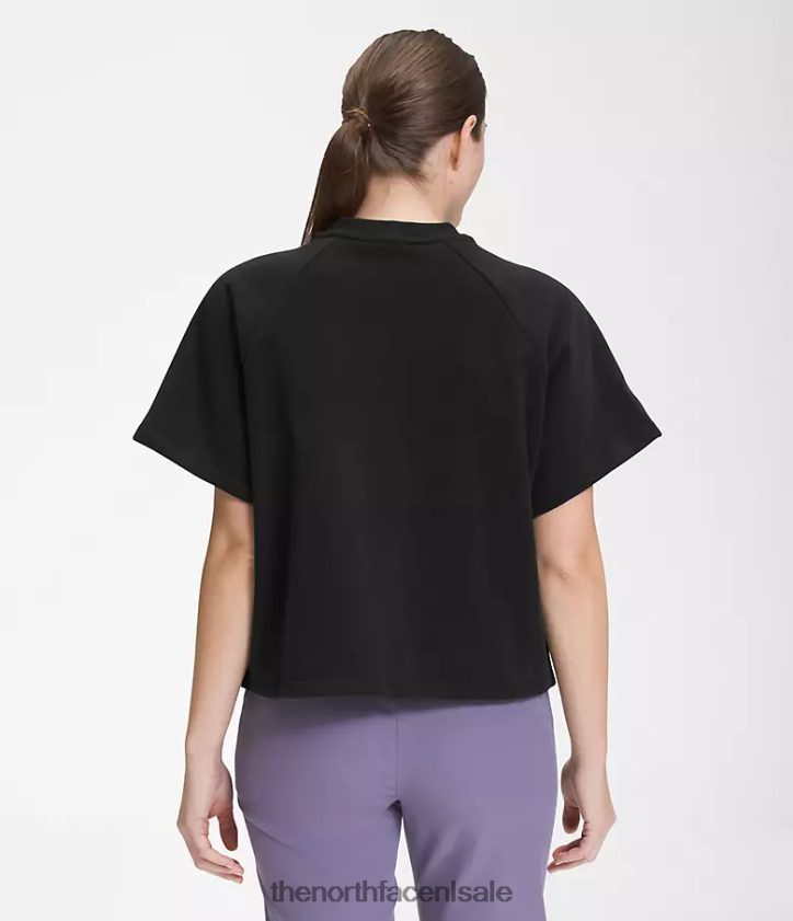 vrouwen Gevilte fleece met korte mouwen en ronde hals The North Face P464ZN1021 kleding tn zwart