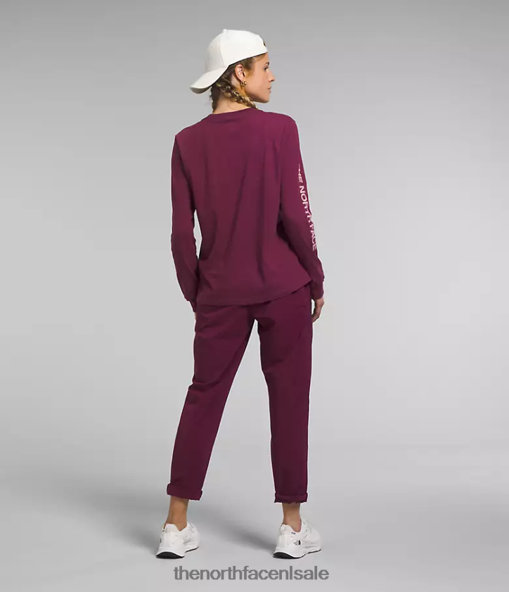 vrouwen Grafisch T-shirt met lange mouwen en mouwen The North Face P464ZN1096 kleding jongensbes/roze mos