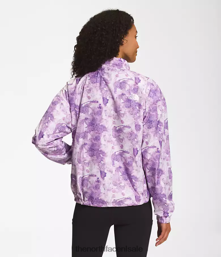 vrouwen Hydranaline trui 2000 The North Face P464ZN1019 kleding tonale kleurstofprint met paarse cactusbloemen