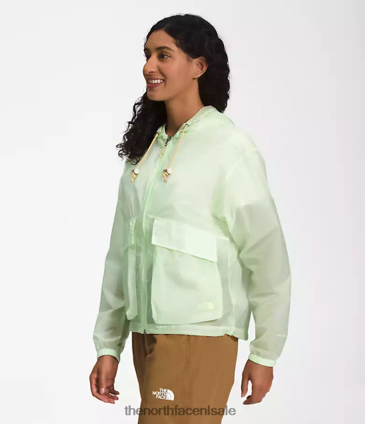 vrouwen M66 doorschijnende windhoodie The North Face P464ZN1229 kleding limoen crème