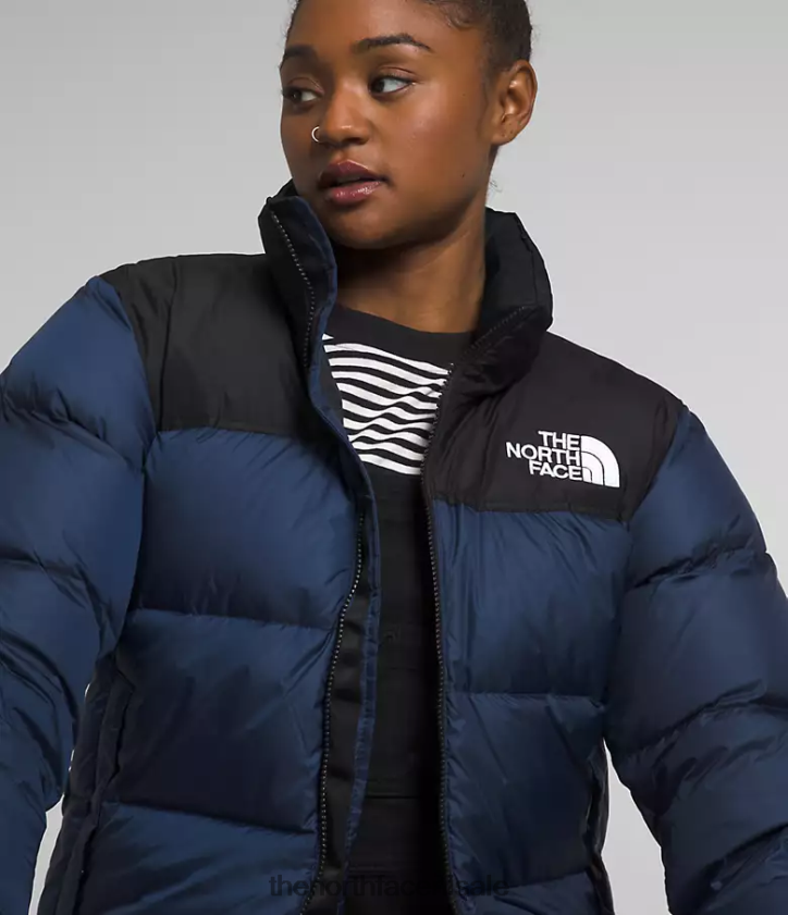 vrouwen Retro nuptse jasje uit 1996 The North Face P464ZN726 kleding top marine/tnf zwart