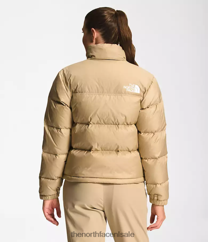 vrouwen Retro nuptse jasje uit 1996 The North Face P464ZN731 kleding kaki steen