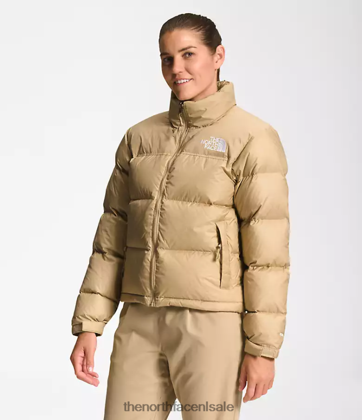 vrouwen Retro nuptse jasje uit 1996 The North Face P464ZN731 kleding kaki steen