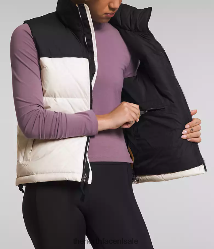 vrouwen Retro nuptse-vest uit 1996 The North Face P464ZN431 kleding gardenia wit/tnf zwart