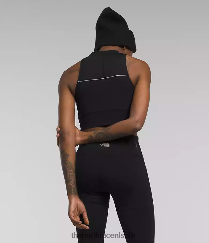 vrouwen Ribgebreide top met bies The North Face P464ZN1053 kleding tn zwart