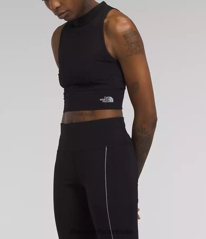 vrouwen Ribgebreide top met bies The North Face P464ZN1053 kleding tn zwart