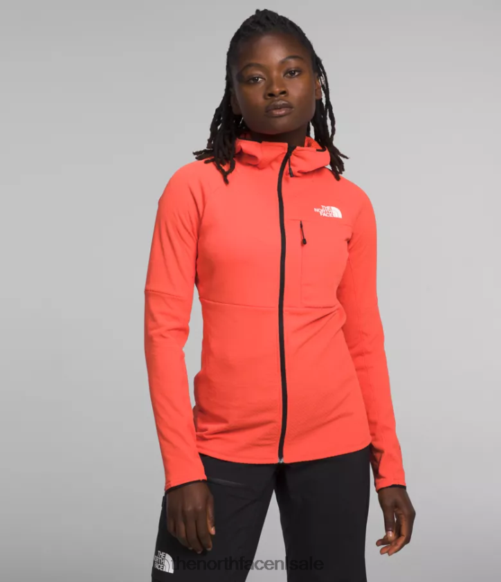 vrouwen Summit-serie futurefleece hoodie met volledige ritssluiting The North Face P464ZN741 kleding stralend oranje