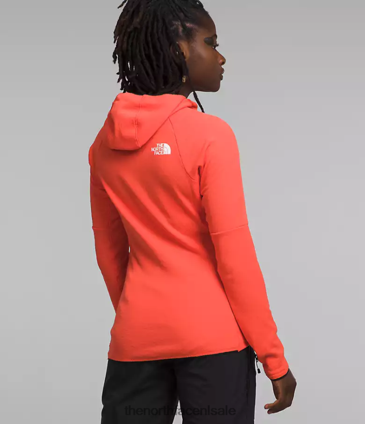 vrouwen Summit-serie futurefleece hoodie met volledige ritssluiting The North Face P464ZN741 kleding stralend oranje