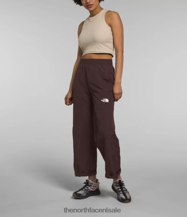 vrouwen Tnf nylon gemakkelijke broek The North Face P464ZN1099 kleding steenkool bruin