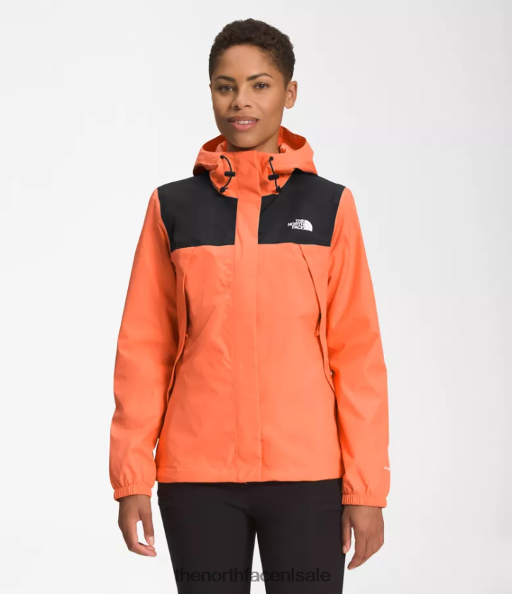 vrouwen antora jas The North Face P464ZN1281 kleding tnf zwart/stoffig koraal oranje