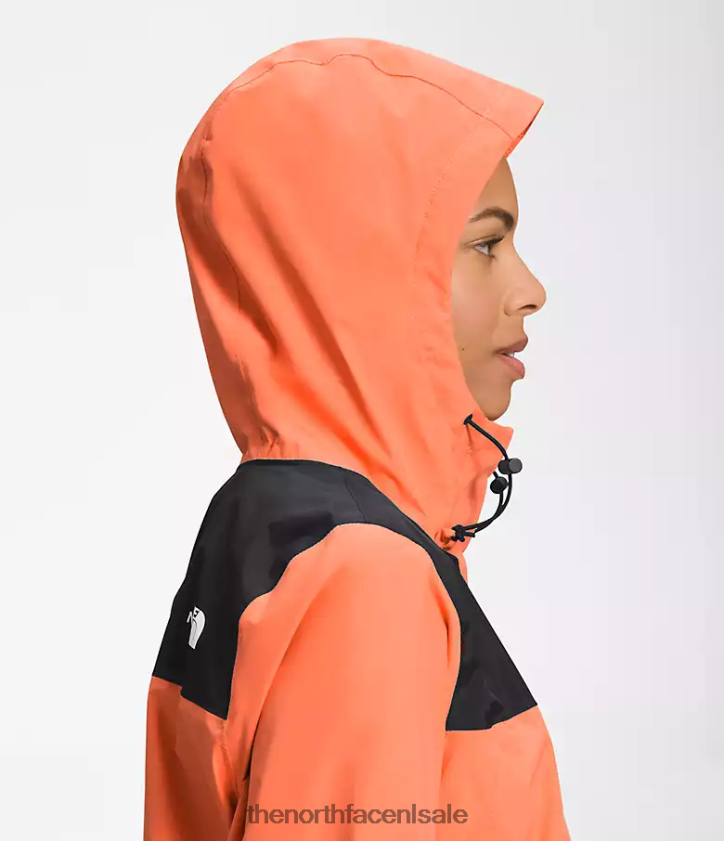 vrouwen antora jas The North Face P464ZN1281 kleding tnf zwart/stoffig koraal oranje