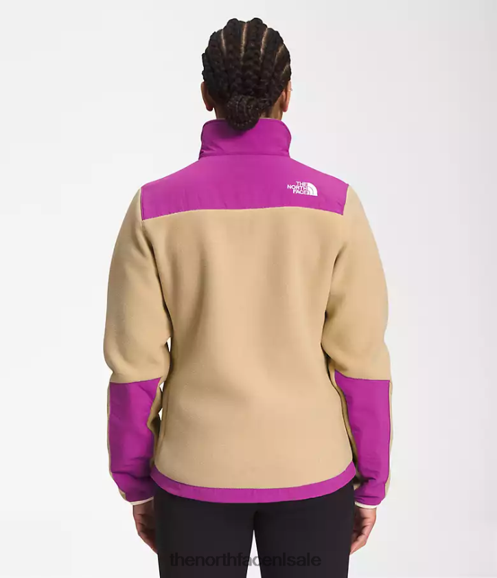 vrouwen denali jas The North Face P464ZN149 kleding kaki steen/paarse cactusbloem/gardenia wit