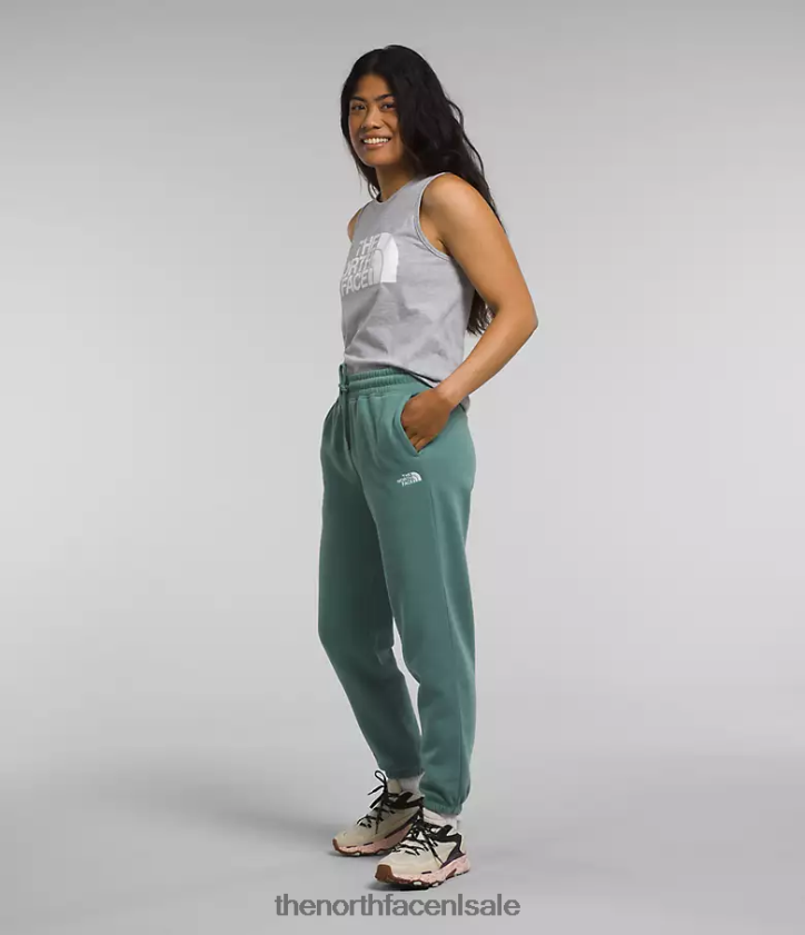 vrouwen fleece joggingbroek met halve koepel The North Face P464ZN976 kleding donker salie/tnf wit