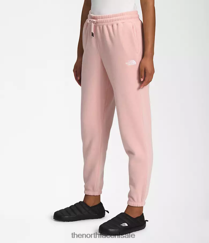 vrouwen fleece joggingbroek met halve koepel The North Face P464ZN981 kleding roze mos/tnf wit