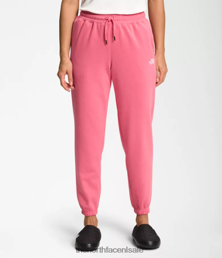 vrouwen fleece joggingbroek met halve koepel The North Face P464ZN982 kleding kosmo roze/tnf wit