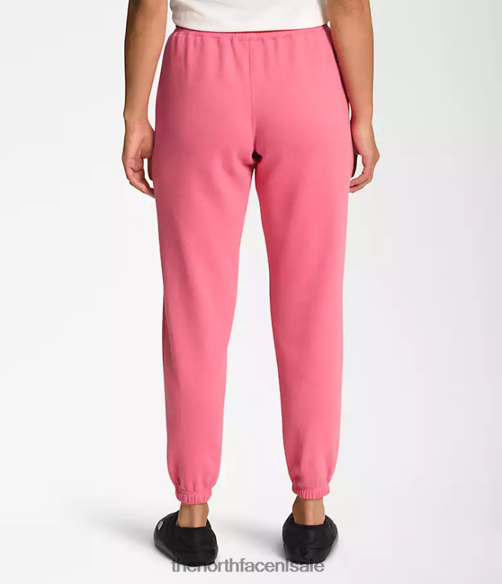 vrouwen fleece joggingbroek met halve koepel The North Face P464ZN982 kleding kosmo roze/tnf wit