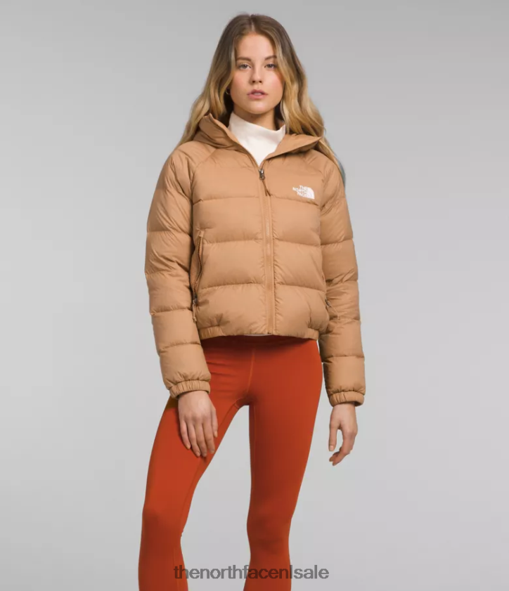 vrouwen hydrenaliet donshoodie The North Face P464ZN892 kleding amandelboter