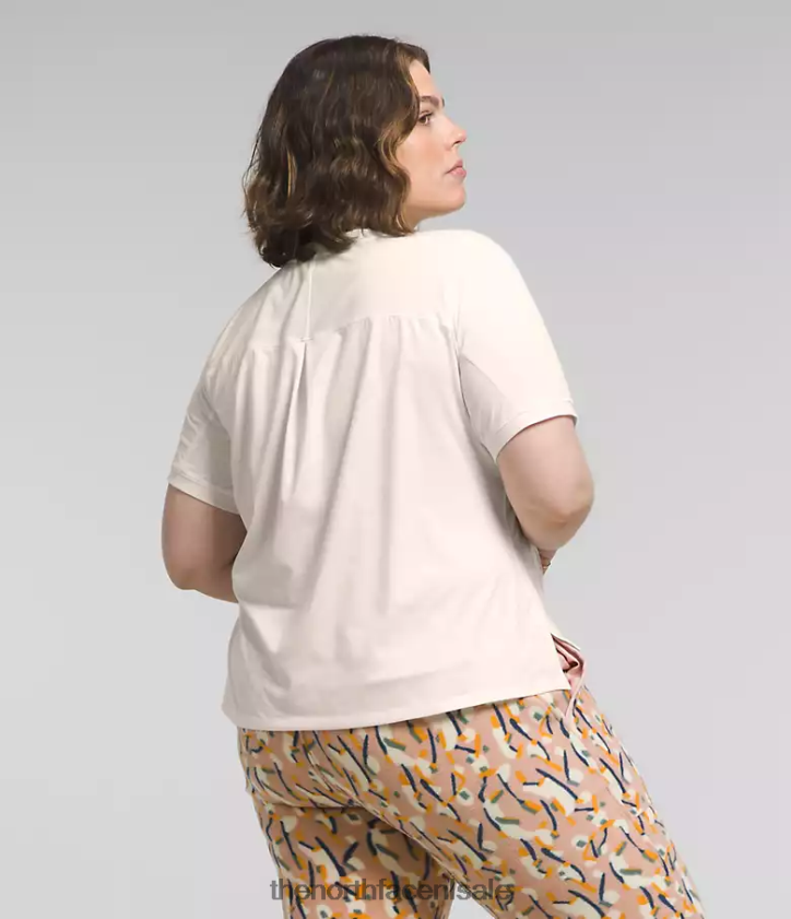 vrouwen plus Dawndream korte mouw The North Face P464ZN622 kleding gardenia witte heide