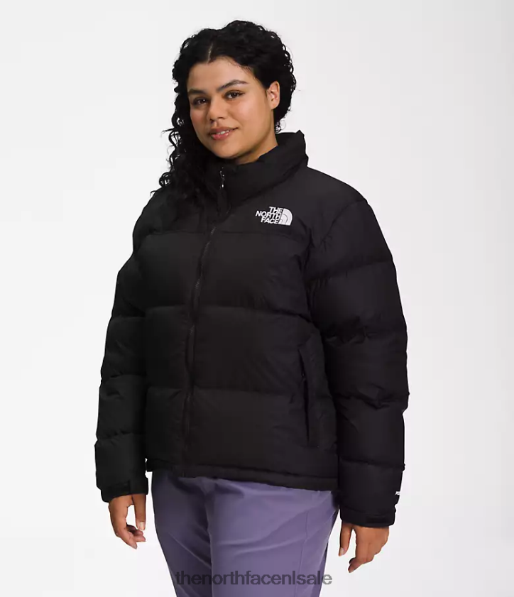 vrouwen plus retro nuptse jasje uit 1996 The North Face P464ZN796 kleding gerecycled tnf zwart