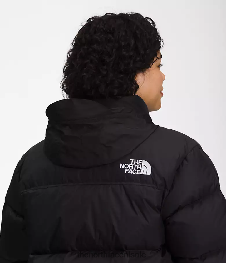 vrouwen plus retro nuptse jasje uit 1996 The North Face P464ZN796 kleding gerecycled tnf zwart