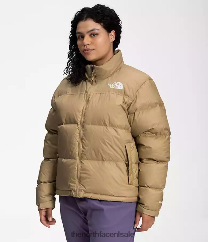 vrouwen plus retro nuptse jasje uit 1996 The North Face P464ZN800 kleding kaki steen