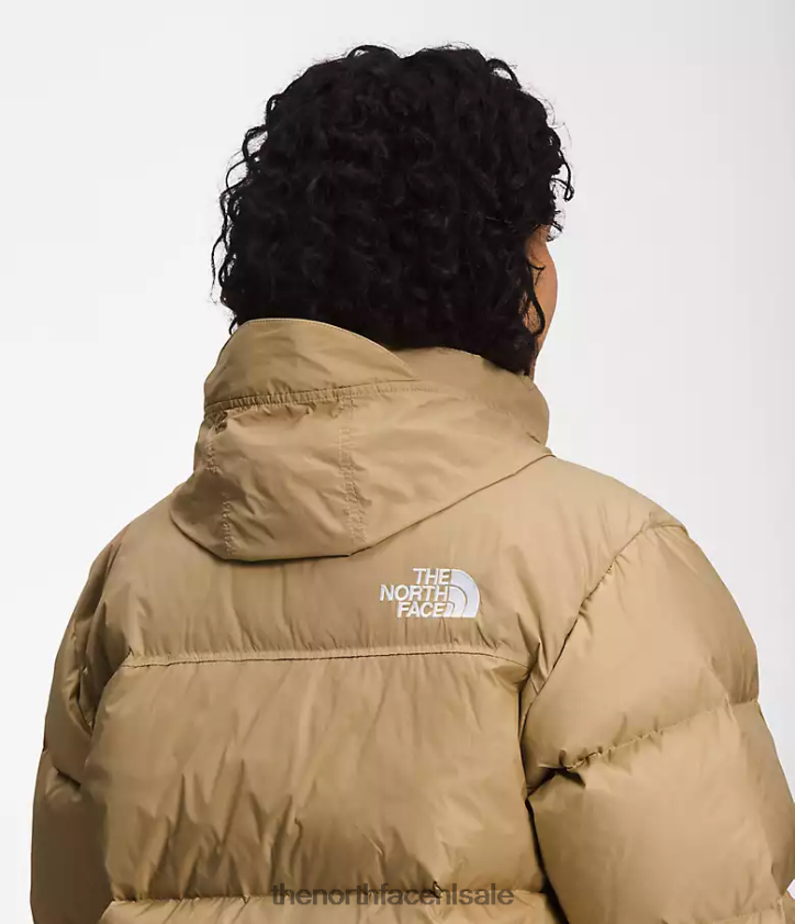 vrouwen plus retro nuptse jasje uit 1996 The North Face P464ZN800 kleding kaki steen