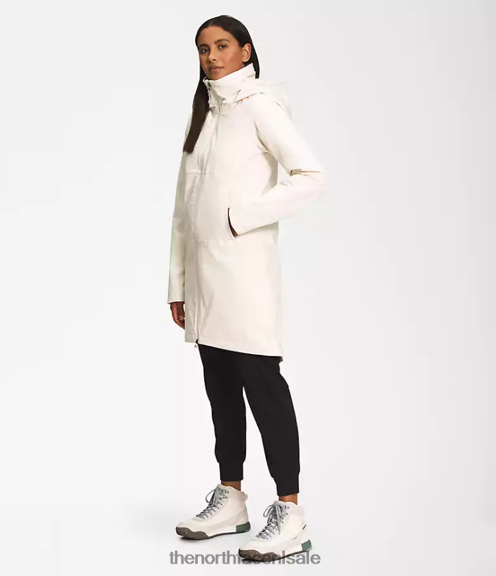 vrouwen shelbe raschel parka lengte met capuchon The North Face P464ZN896 kleding gardenia wit