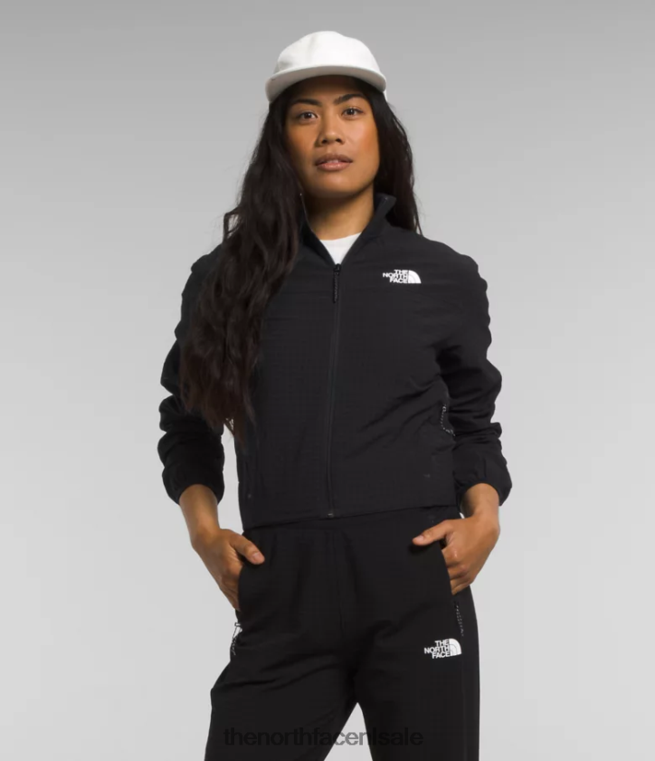 vrouwen tekware grid met volledige ritssluiting The North Face P464ZN568 kleding tn zwart