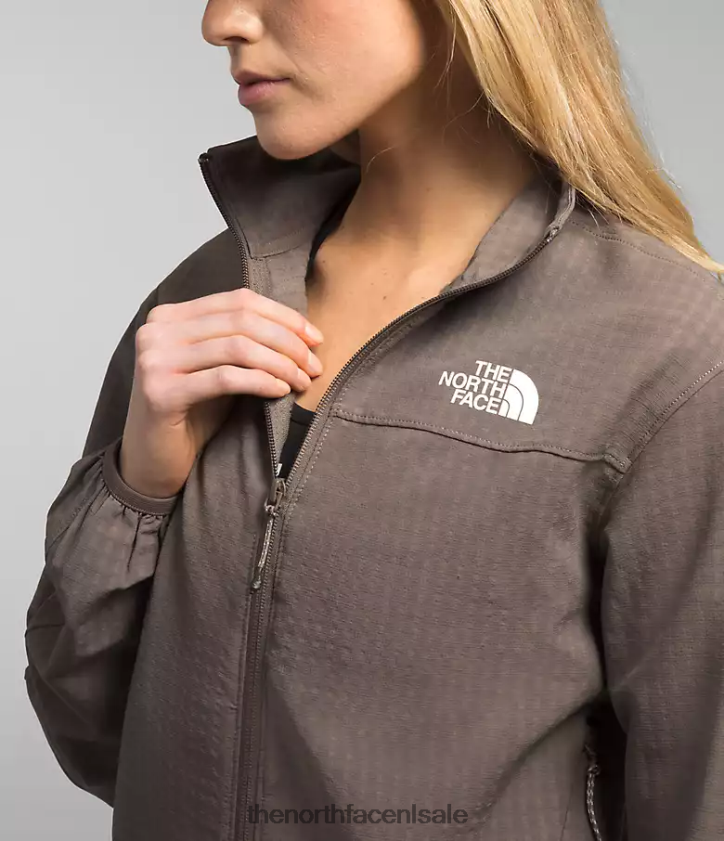 vrouwen tekware grid met volledige ritssluiting The North Face P464ZN570 kleding valk bruin