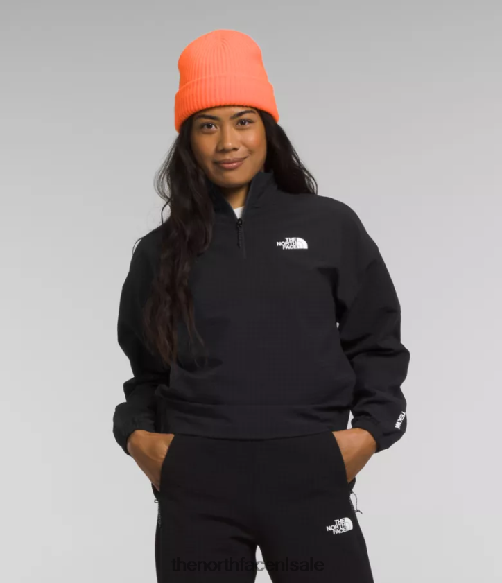 vrouwen tekware raster 1/4 ritssluiting The North Face P464ZN249 kleding tn zwart