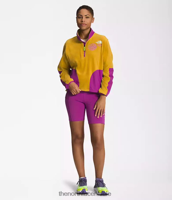 vrouwen trailwear fantasie ridge-zip The North Face P464ZN1180 kleding arrowwood geel/paarse cactusbloem