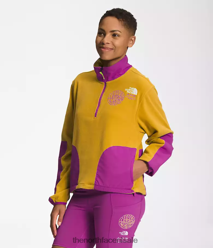 vrouwen trailwear fantasie ridge-zip The North Face P464ZN1180 kleding arrowwood geel/paarse cactusbloem