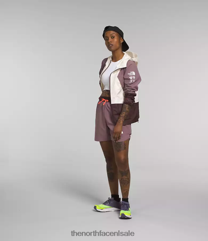 vrouwen trailwear windfluitjack The North Face P464ZN317 kleding gardenia wit/reegrijs