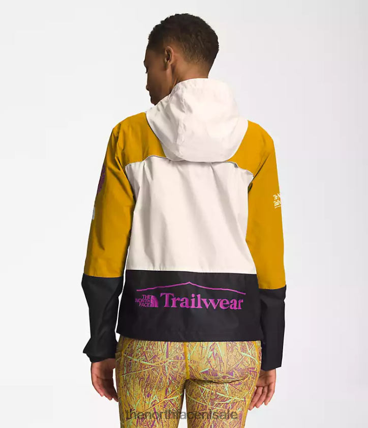 vrouwen trailwear windfluitjack The North Face P464ZN318 kleding arrowwood geel/gardenia wit/tnf zwart
